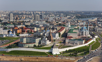Panorama of Kazan in the air. 