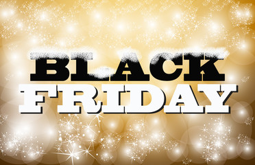 Black friday sign gold and glitter