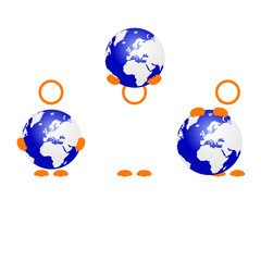 planet earth with people icon vector