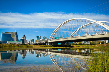 Obraz premium Bridge over river, Astana, Kazakhstan