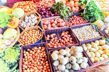 Fresh organic vegetables at local farmers market