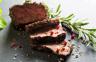 Steak with vegetables and sauce