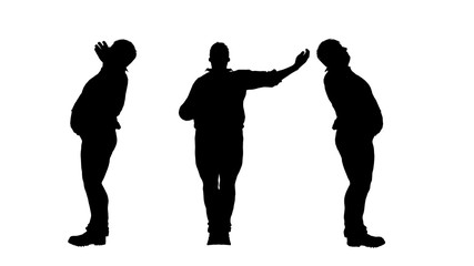 overweight fat men silhouettes