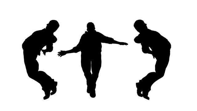 overweight fat men silhouettes