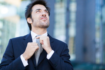 Handsome business man outdoor