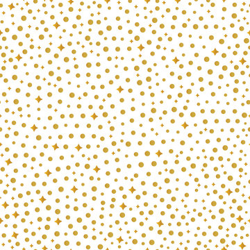 Dots and gold stars seamless