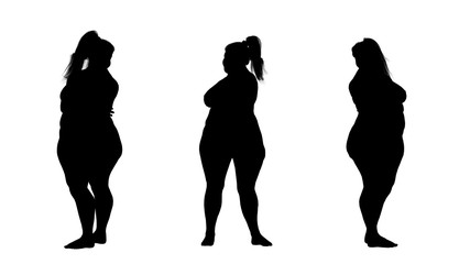 overweight fat woman silhouettes