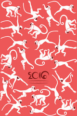 New years card with the jumping monkeys