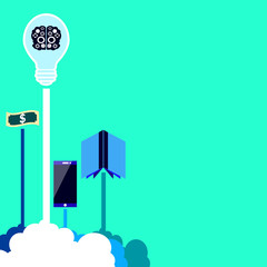 The vector illustration create in illustrator with blue color