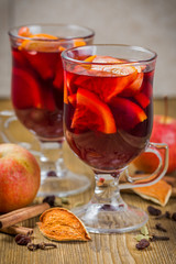 Glasses of mulled wine