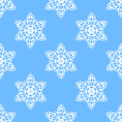 Big snowflakes seamless pattern