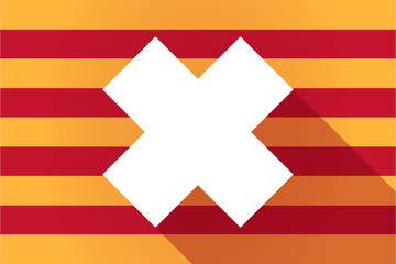 Long shadow Catalonia vector flag with an irritating substance s