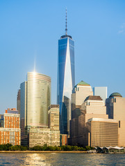 Fototapeta na wymiar The skyline of Lower Manhattan in New York