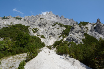 Fototapeta na wymiar View on rocky alpine peak