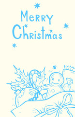 Obraz premium Merry Christmas. hand drawn illustration