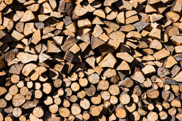 Pile of wood logs