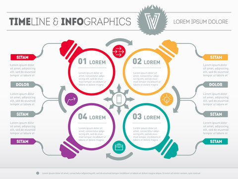 Vector infographics. Business concept with 4 options, parts, ste