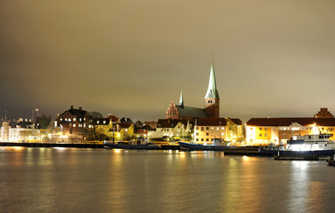 Fototapeta na wymiar Denmark Helsingor city night