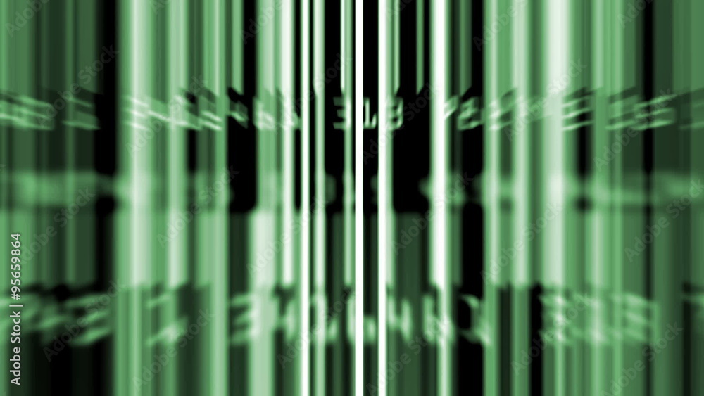 Poster glowing green barcode lines with numbers abstract data or information backgroiund