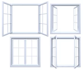 Foto op Plexiglas Collection of isolated window frames © UltimaSperanza