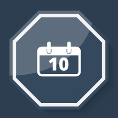 White Calendar icon on plum blue web app button