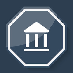 White Institution icon on plum blue web app button