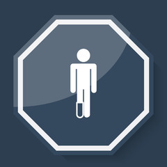 White Foot icon on plum blue web app button