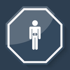 White Kidneys icon on plum blue web app button