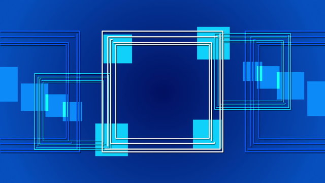 blue abstract background, squares and line, loop