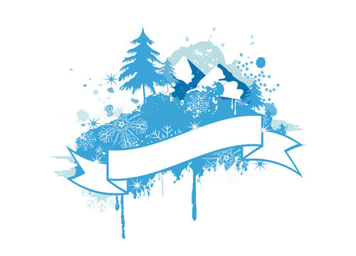 Winterliche Landschaft Graffiti