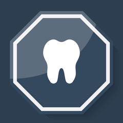 White Tooth icon on plum blue web app button