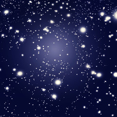 Obraz premium Blue Abstract night cosmic background with Defocused Bokeh twin