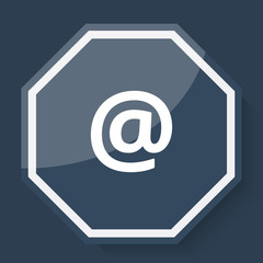 White E-Mail icon on plum blue web app button