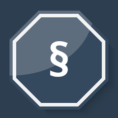 White Paragraph icon on plum blue web app button