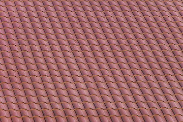 Red roofing from stainless metal plate.