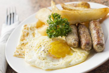 Fried Eggs Sausage Home Fries