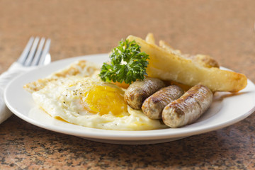 Fried Eggs Sausage Home Fries