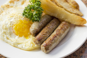 Fried Eggs Sausage Home Fries