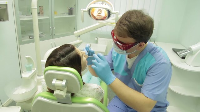 Patient examination at dental clinic. Patient examination