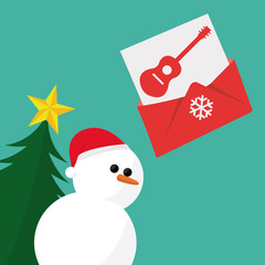 Christmas Mail, over green color background