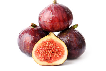figs isolated on white background sliced fruits