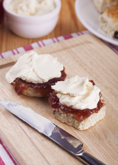 Scones with Strawberry Jam and Whipped Cream