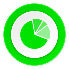 diagram green fresh circle 3d modern flat design icon on white background