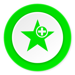 star green fresh circle 3d modern flat design icon on white background