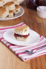 Scones with Strawberry Jam and Whipped Cream