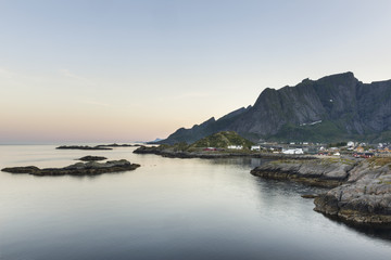 Hamnoy island during sundown on Lofoten Islands,