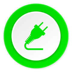 plug green fresh circle 3d modern flat design icon on white background