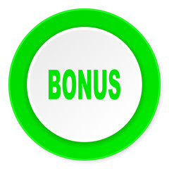 bonus green fresh circle 3d modern flat design icon on white background