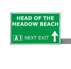 HEAD OF THE MEADOW BEACH road sign isolated on white