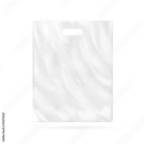 Download "Blank plastic bag mock up isolated. Empty white ...